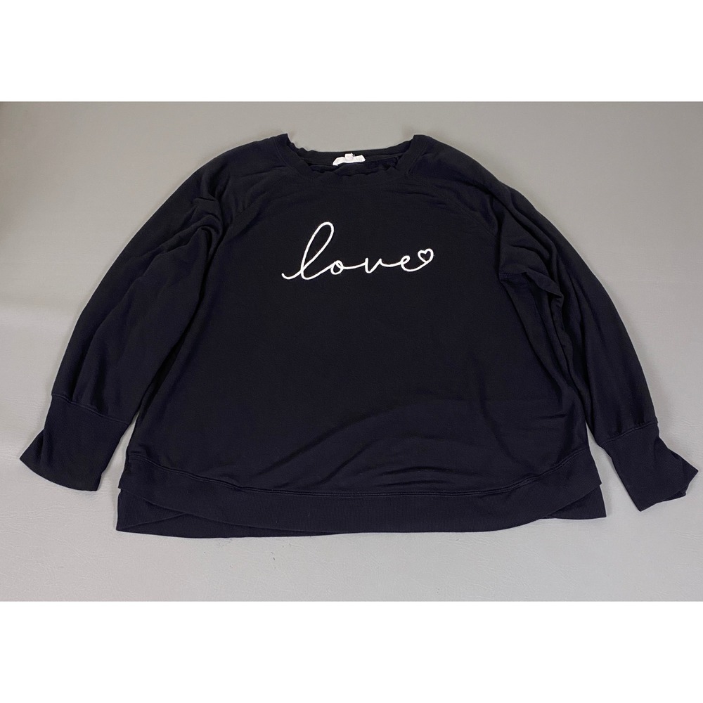 Workshop Republic Clothing Sweatshirt Women's Plus Size 2X Black Love Graphic
